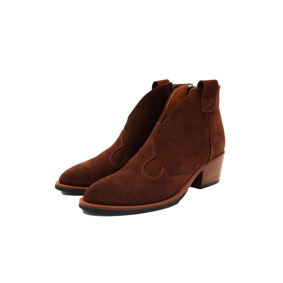 Stivaletto Tex Lonigro camoscio marrone con zip
