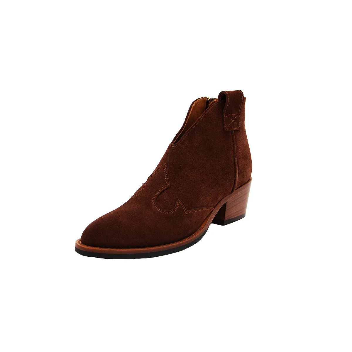Stivaletto Tex Lonigro camoscio marrone con zip