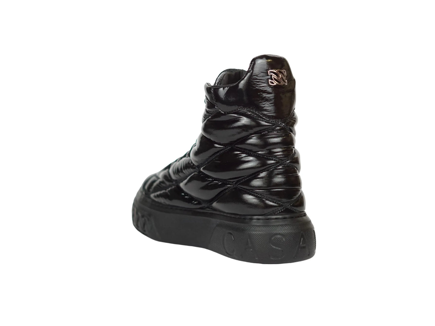 Stivaletti sneakers casadei tessuto lucido nero