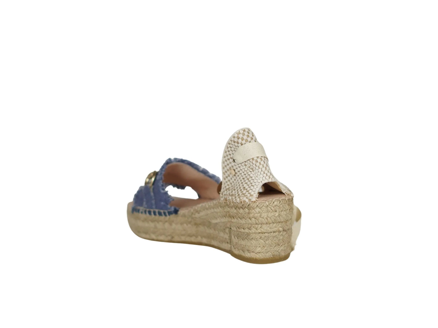 Sandali Macarena in tessuto jeans zeppa corda