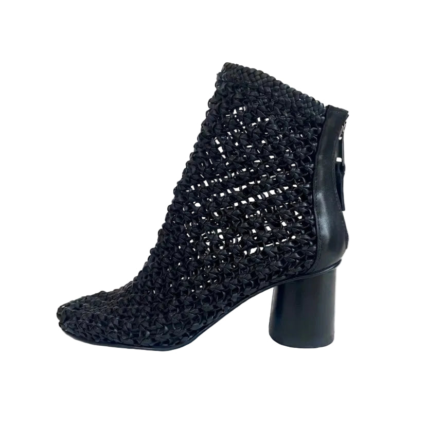 Stivaletto Elena Iachi intrecciato pelle nera E4254