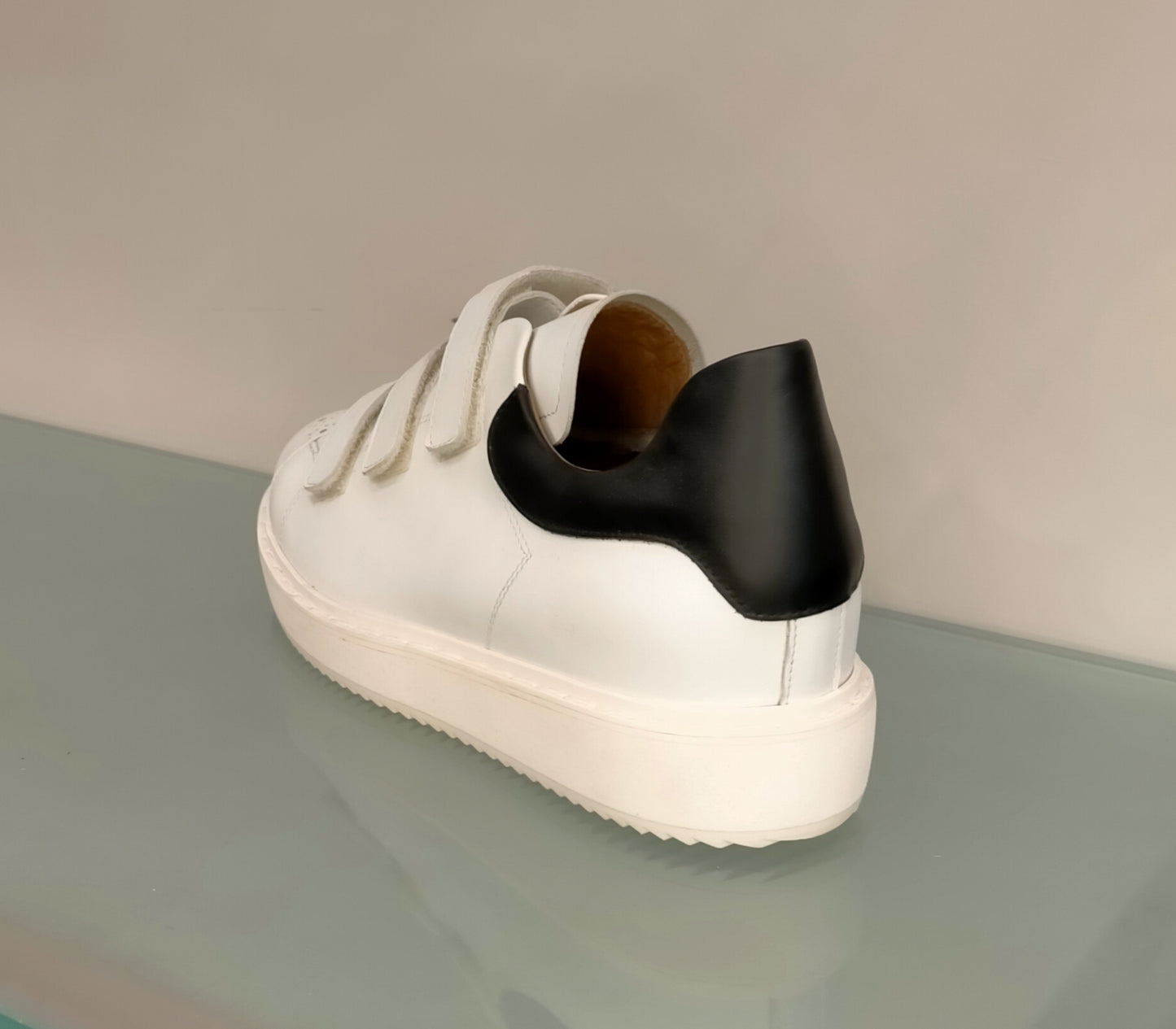 Sneakers LONIGRO in pelle bianca con strap