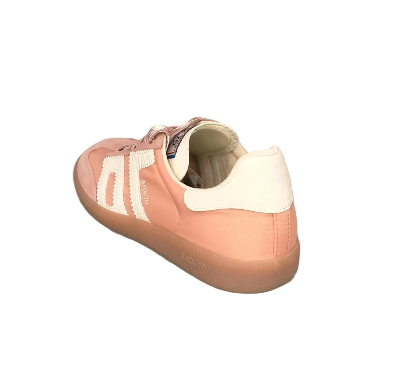 Sneakers BACK 70 in tessuto rosa più camoscio rosa logo stampa cocco bianco