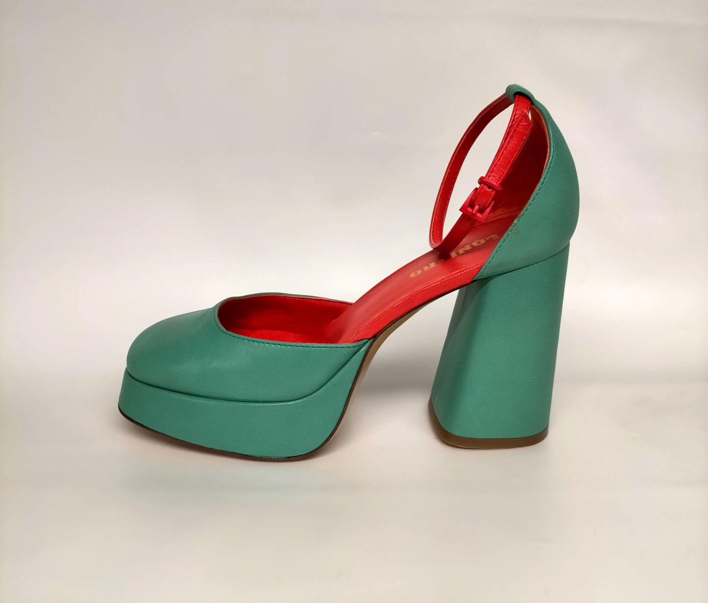 Sandali LONIGRO con plateau in pelle verde