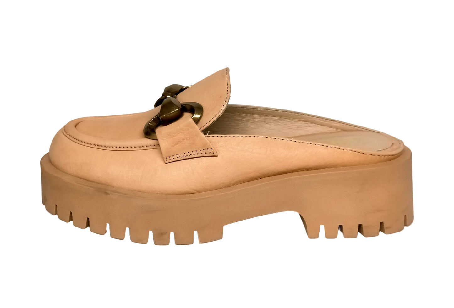Sabot LONIGRO con carrarmato in pelle nude