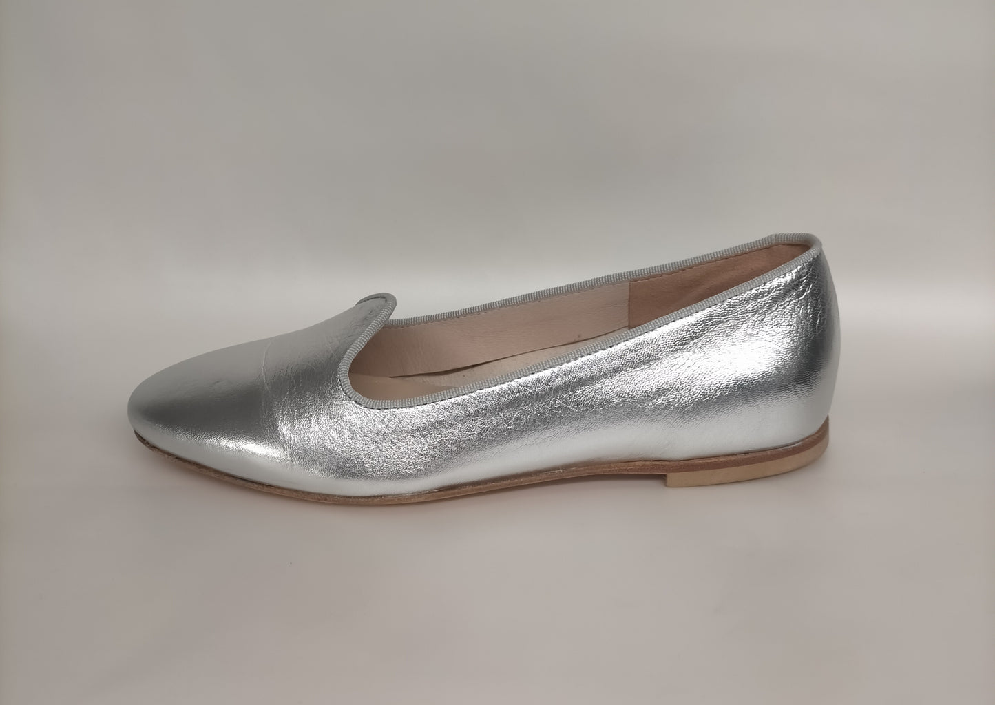 Ballerine slip on LONIGRO in pelle argento
