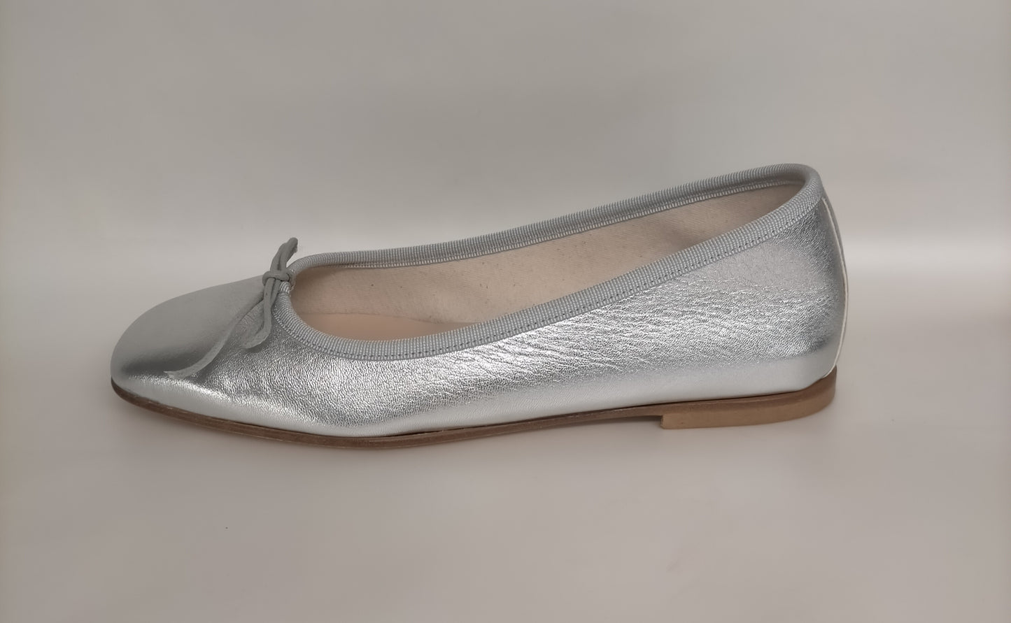 Ballerine LONIGRO con zeppa interna in pelle argento