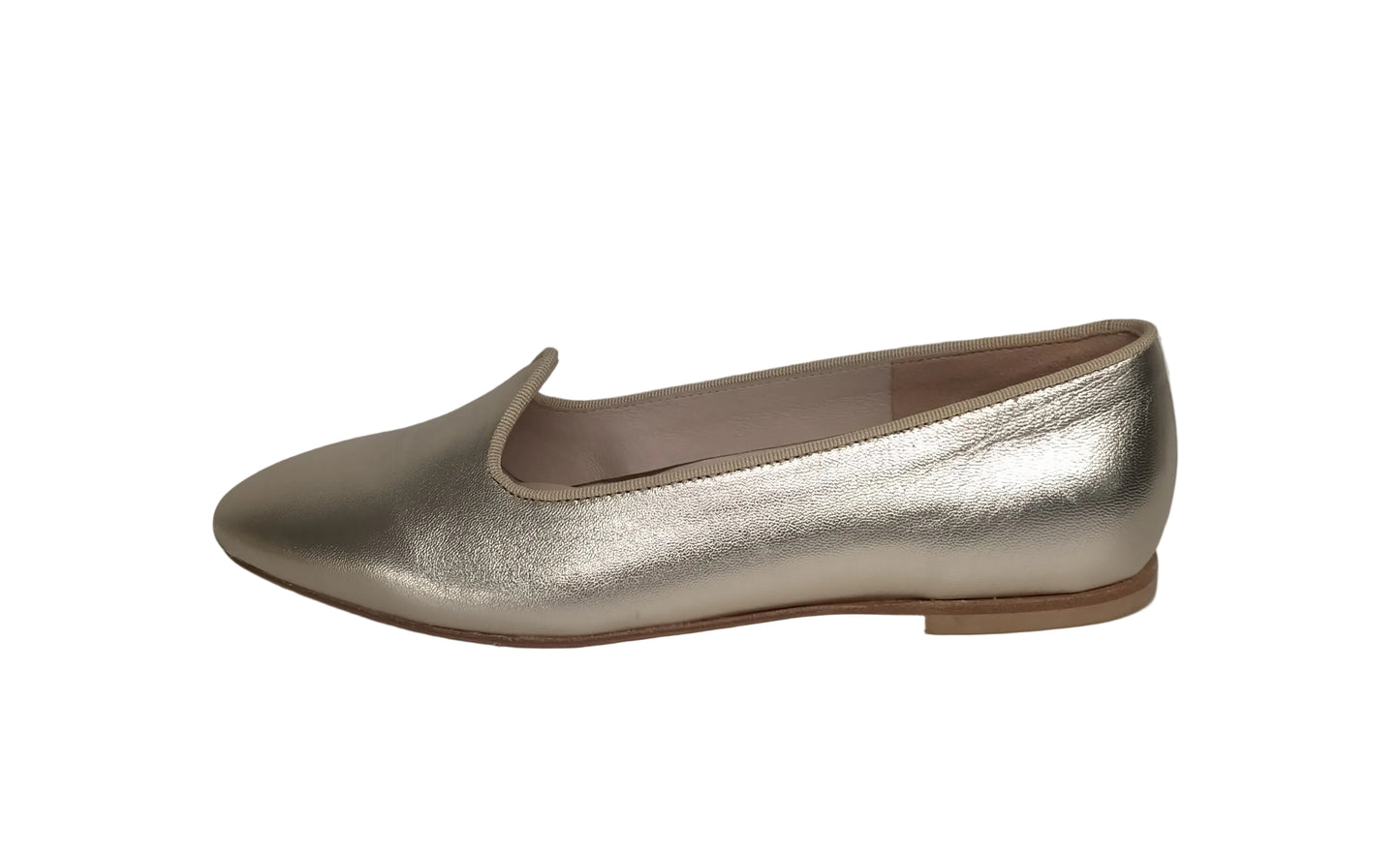 Ballerine slip on LONIGRO in pelle platino