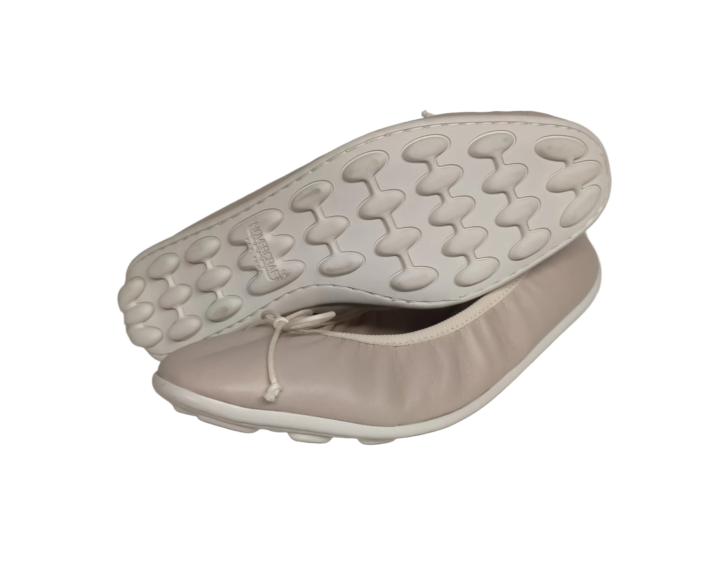 Ballerine LONIGRO in pelle beige e fondo gomma