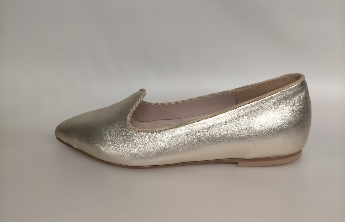 Ballerine slip on LONIGRO in pelle platino