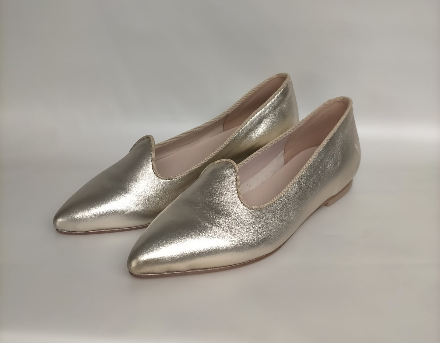 Ballerine slip on LONIGRO in pelle platino
