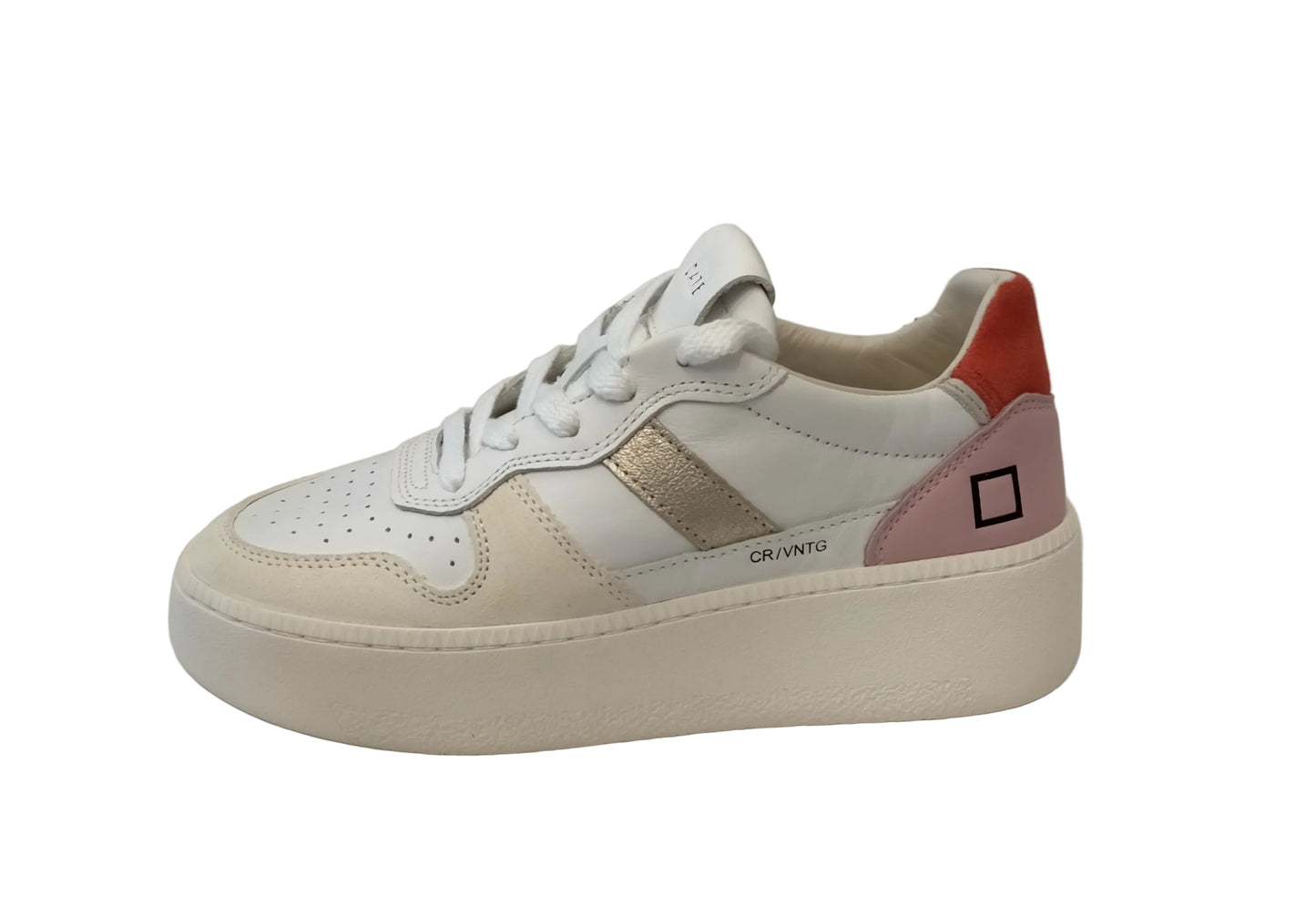 Sneakers D.A.T.E. COURT PLATFORM VINTAGE WHITE-RED