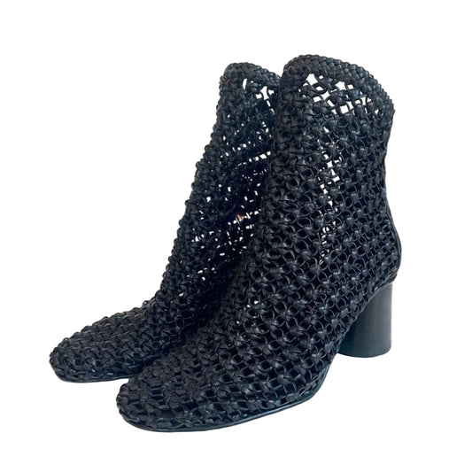 Stivaletto Elena Iachi intrecciato pelle nera E4234