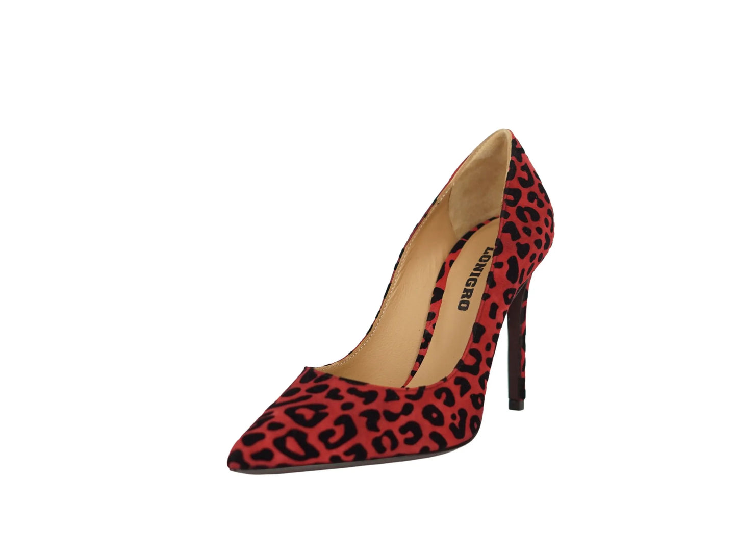 Decollete' lonigro camoscio leopard rosso