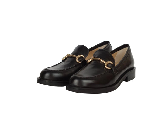 Mocassino lonigro pelle nera morsetto