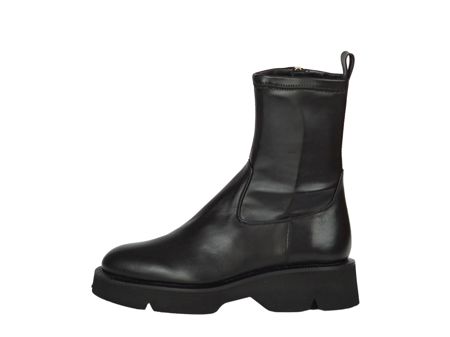 Stivaletto Lonigro Calzature pelle nera fondo gomma