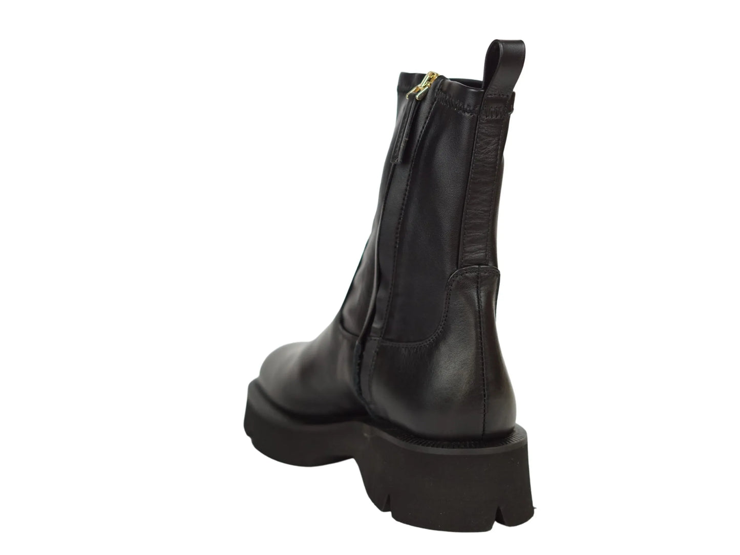 Stivaletto Lonigro Calzature pelle nera fondo gomma