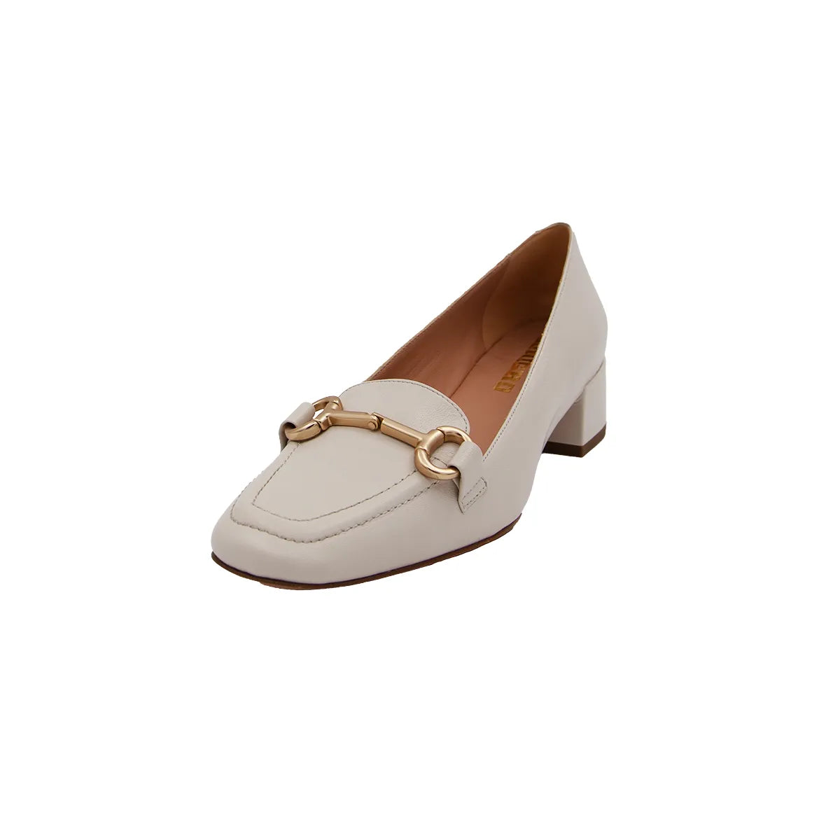Mocassini Lonigro in nappa milk con morsetto