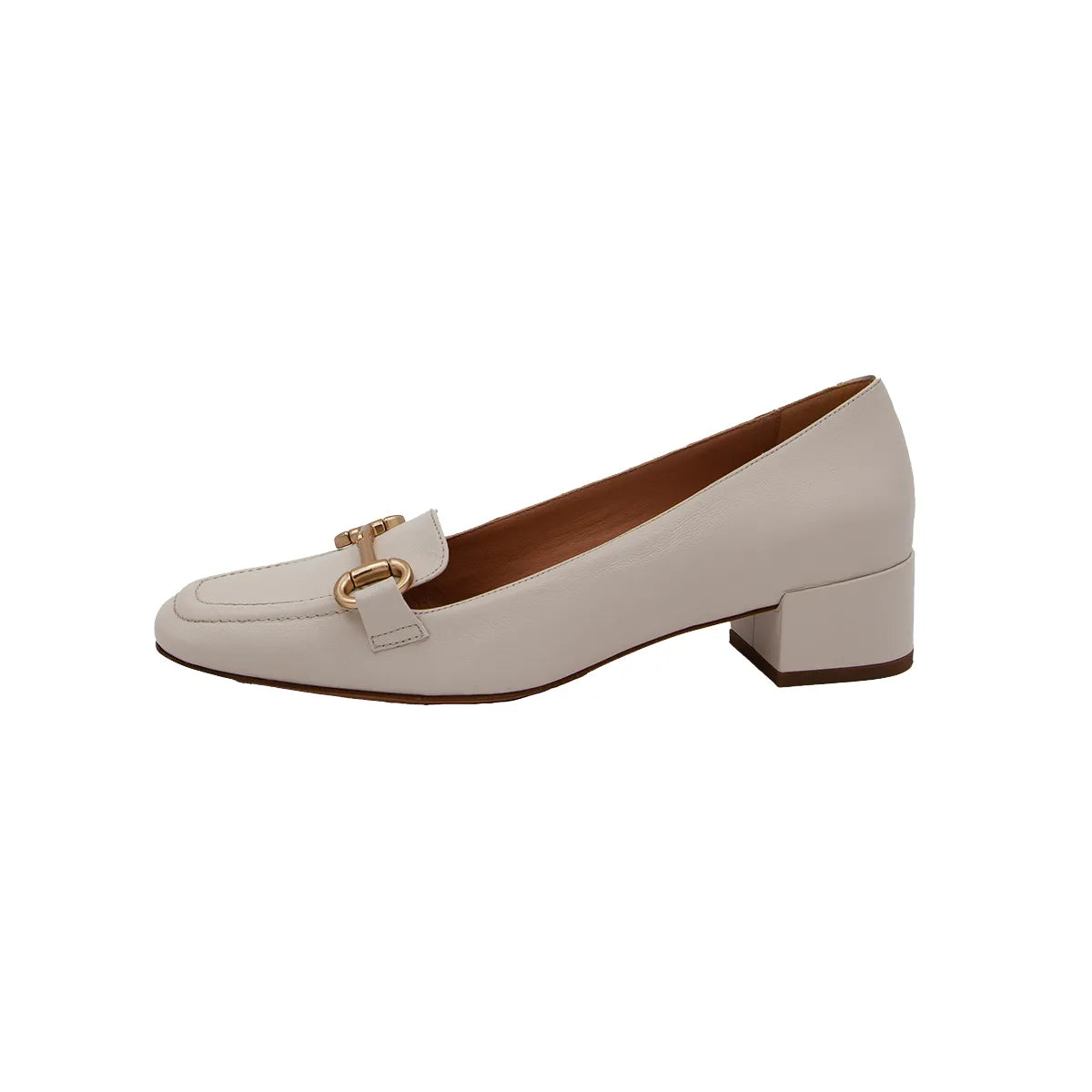 Mocassini Lonigro in nappa milk con morsetto