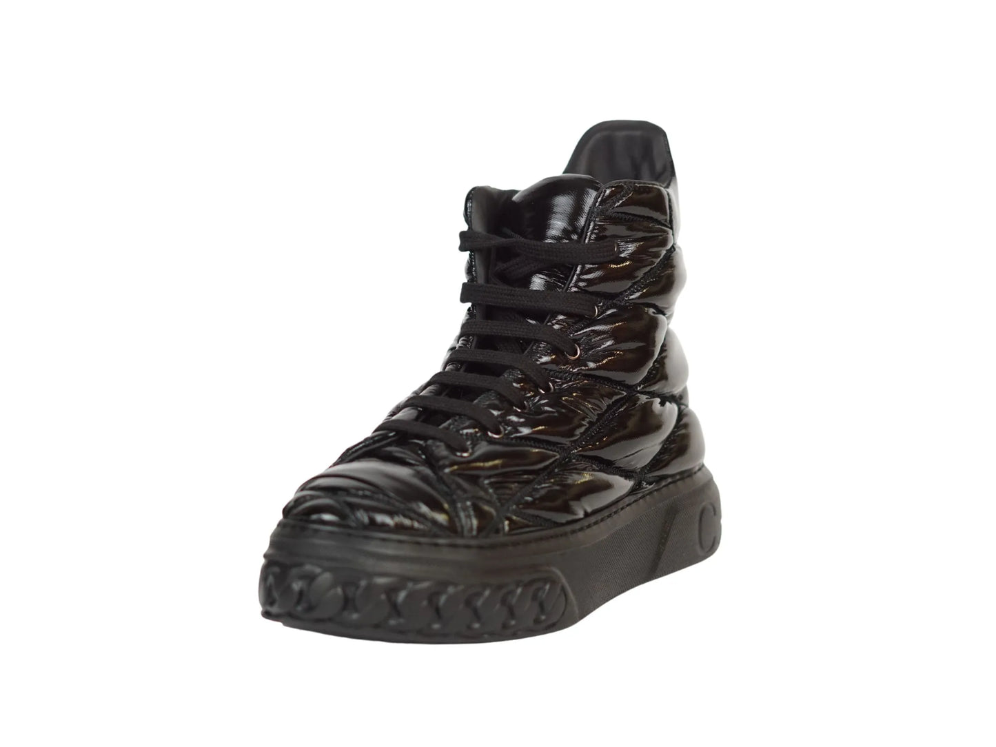 Stivaletti sneakers casadei tessuto lucido nero