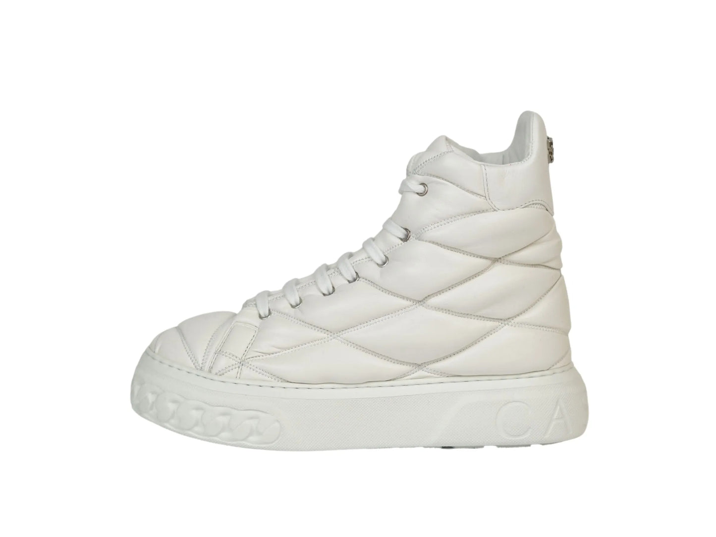 Stivaletto sneakers casadei lacci nappa bianca
