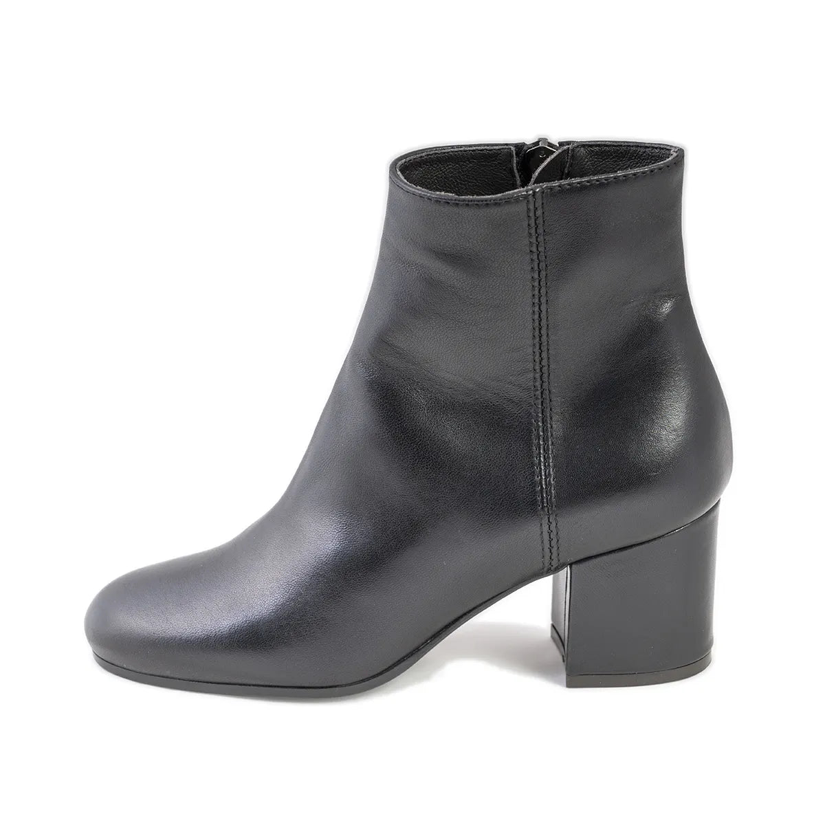 Stivaletto Via Roma 15 pelle nera con zip interna