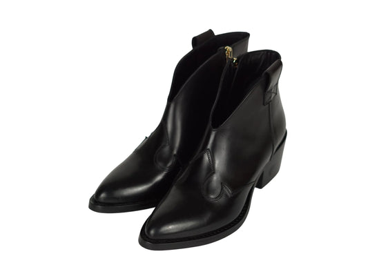 Stivaletto tex Lonigro pelle nera con zip