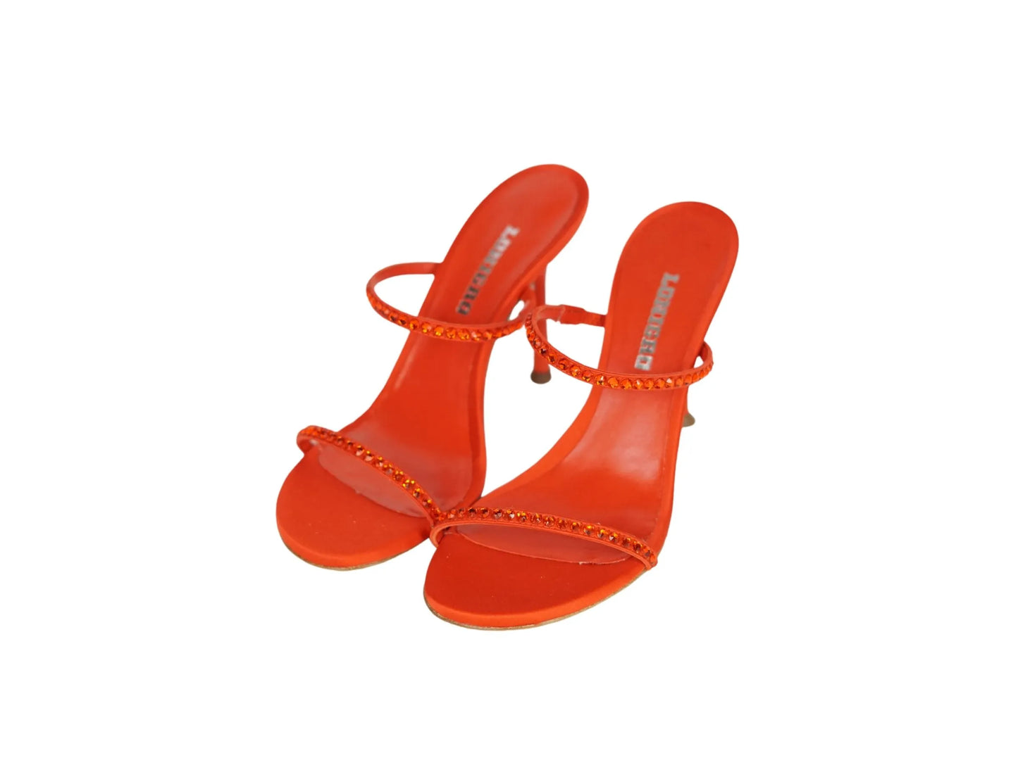 Sandali Lonigro gioiello in raso rosso