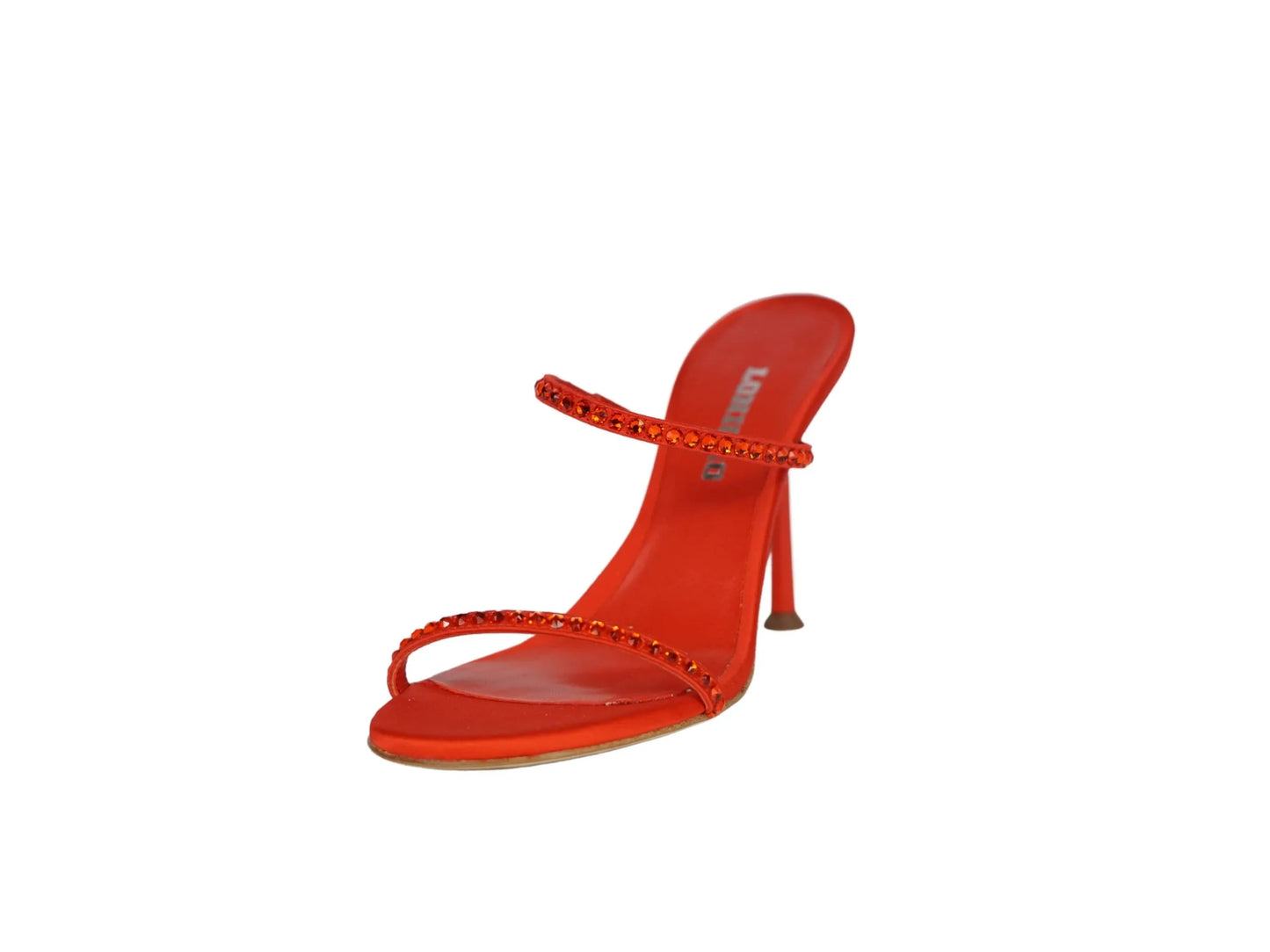 Sandali Lonigro gioiello in raso rosso