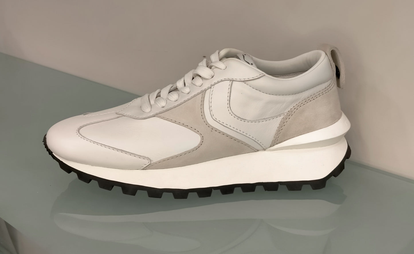 Sneakers VOILE BLANCHE in pelle bianca