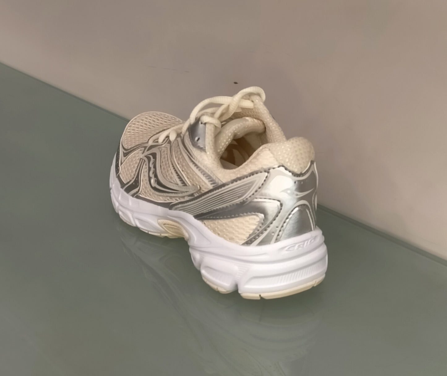 Sneakers SAUCONY rete panna con riporti argento