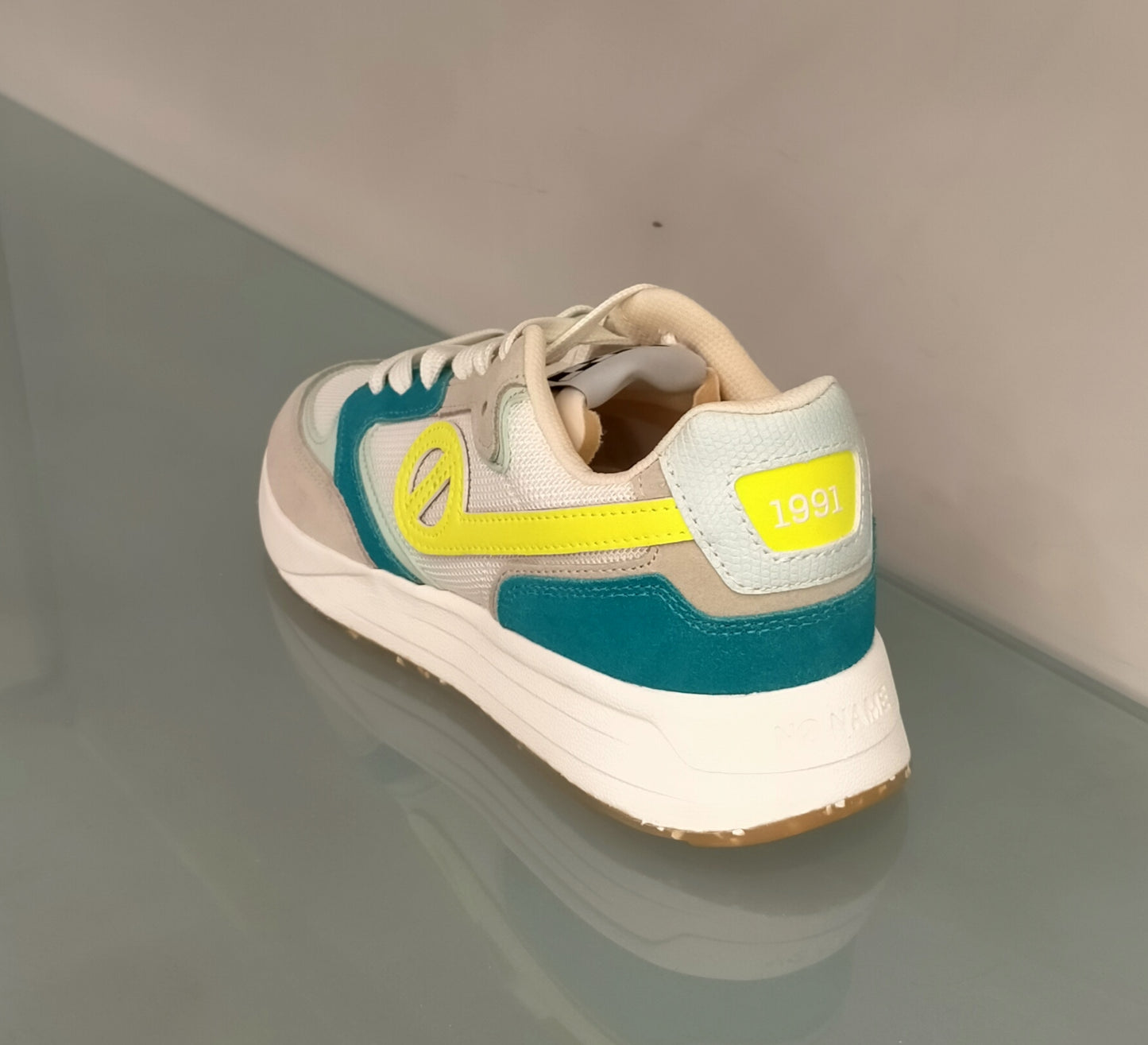 Sneakers NO NAME in tessuto bianco più riporti pelle multicolor