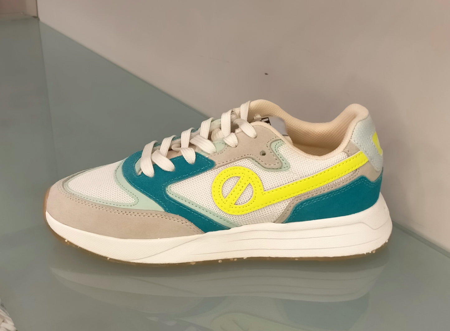 Sneakers NO NAME in tessuto bianco più riporti pelle multicolor