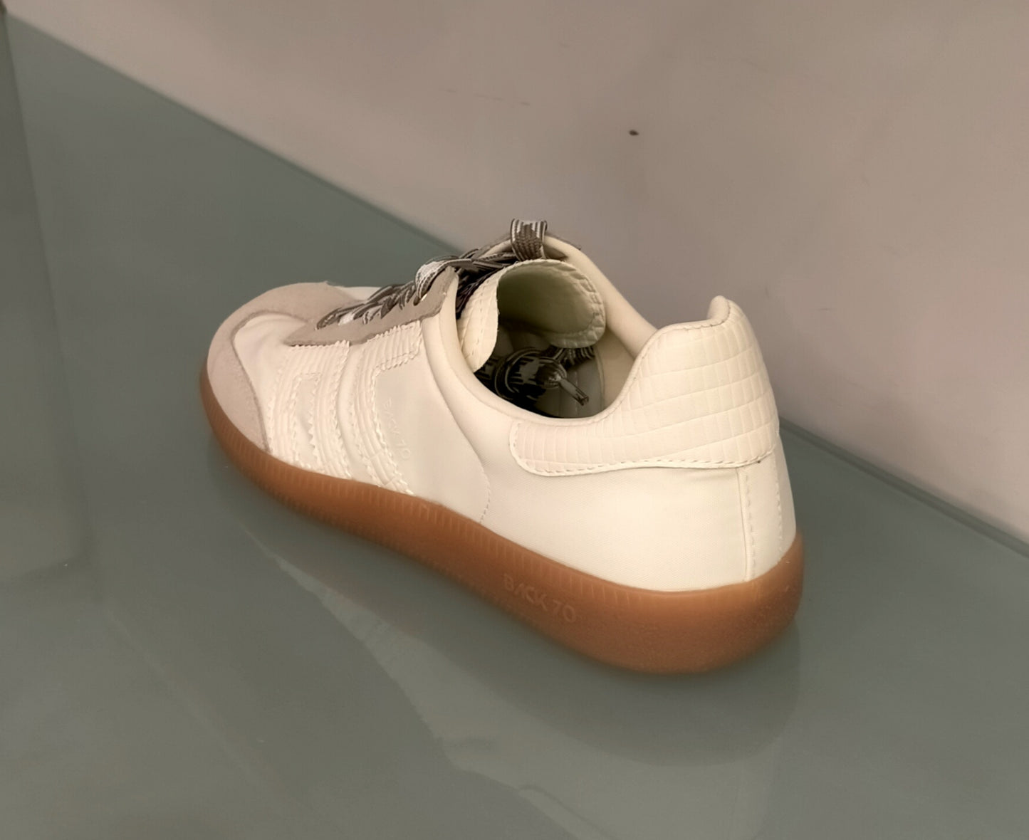 Sneakers BACK 70 in tessuto avorio logo in stampa cocco bianco