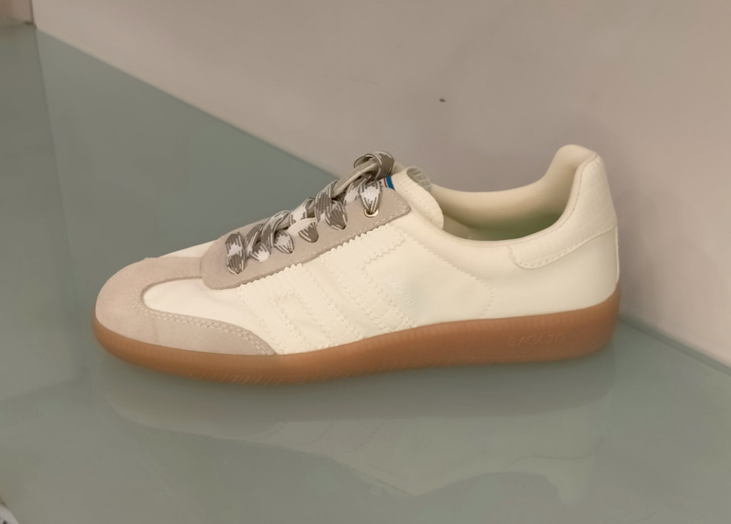 Sneakers BACK 70 in tessuto avorio logo in stampa cocco bianco