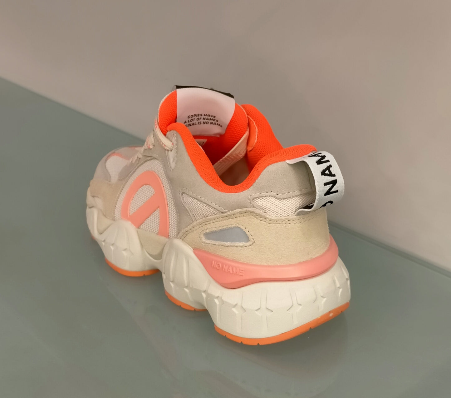 Sneakers NO NAME in tessuto beige più riporti in camoscio grigio/tortora