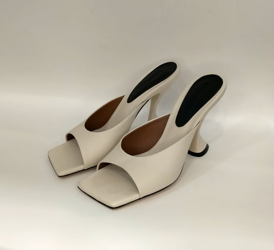 Sandali sabot LONIGRO in pelle bianca