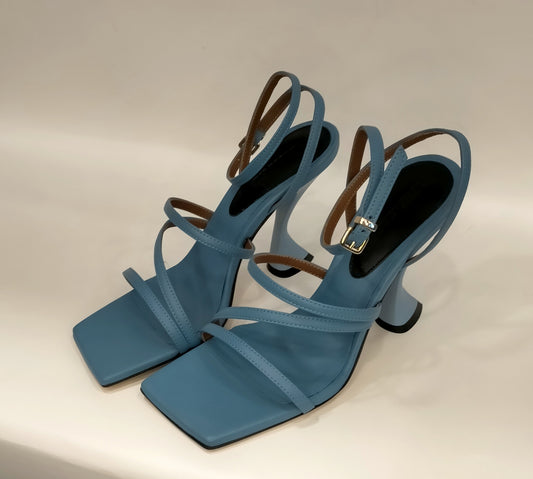 Sandali LONIGRO in pelle blu zaffiro