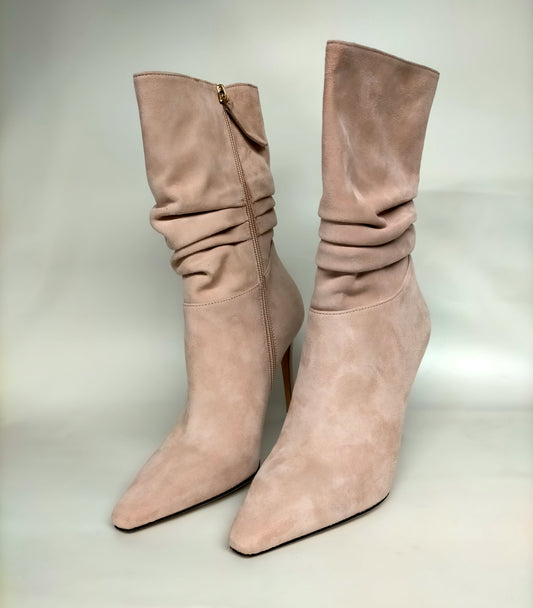Stivaletti LONIGRO in camoscio rosa chiaro