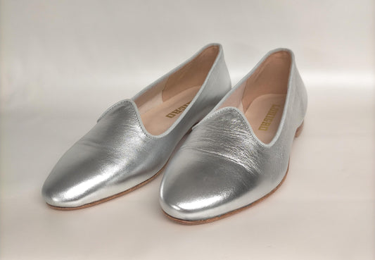 Ballerine slip on LONIGRO in pelle argento