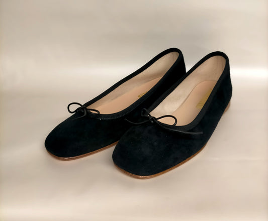 Ballerine LONIGRO con zeppa interna in camoscio nero