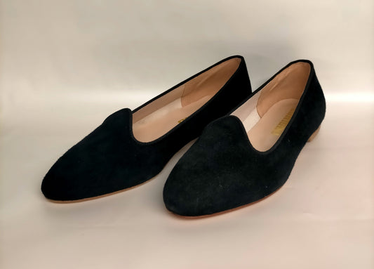 Ballerine slip on LONIGRO in camoscio nero