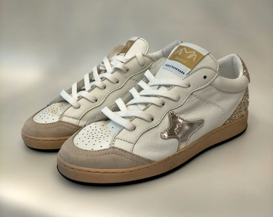 Sneakers AMA BRAND 4109 SUN logo oro tallone glitter oro