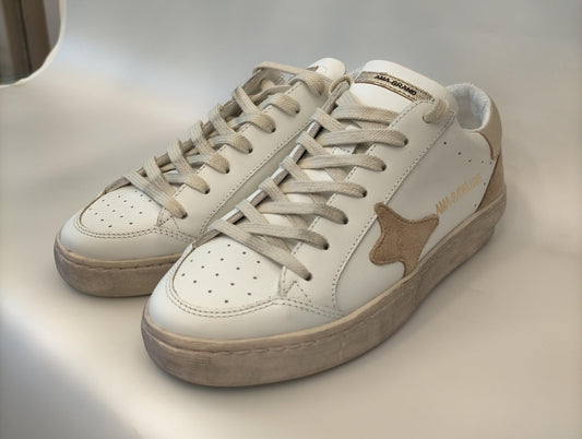 Sneakers AMA BRAND 4046 SLAM logo cuoio tallone cuoio/oro