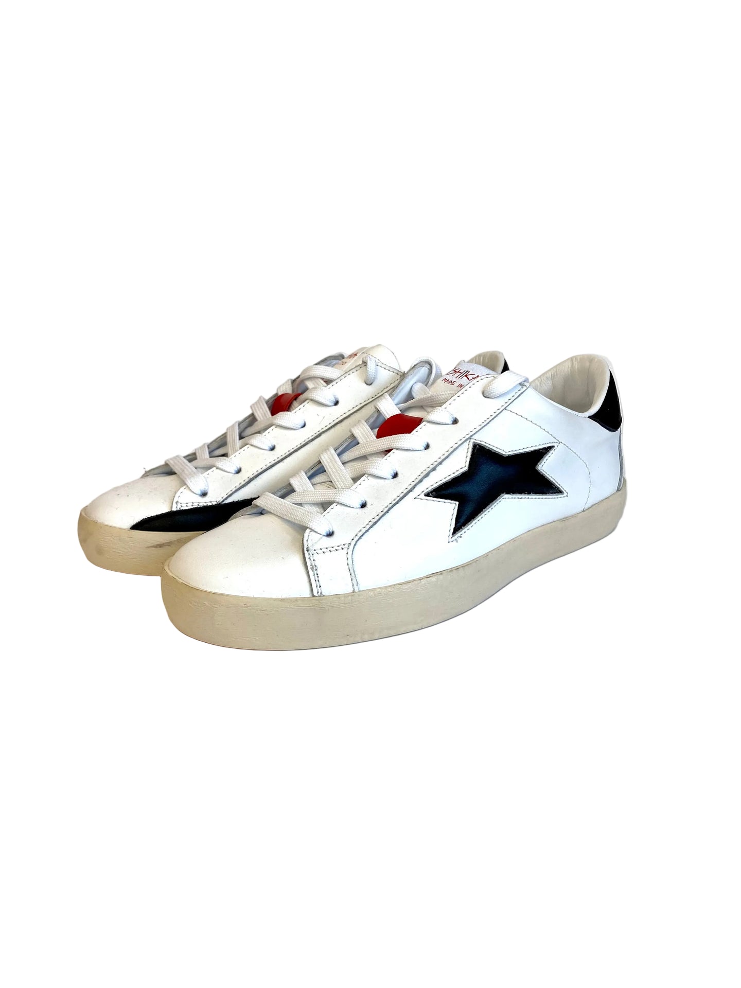 Sneakers ISHIKAWA 2723 in pelle bianca stella nera