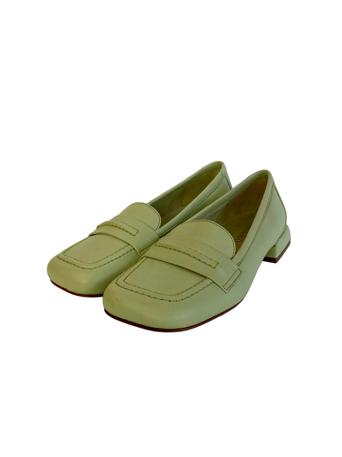 Mocassino Lonigro in pelle verde menta B4760