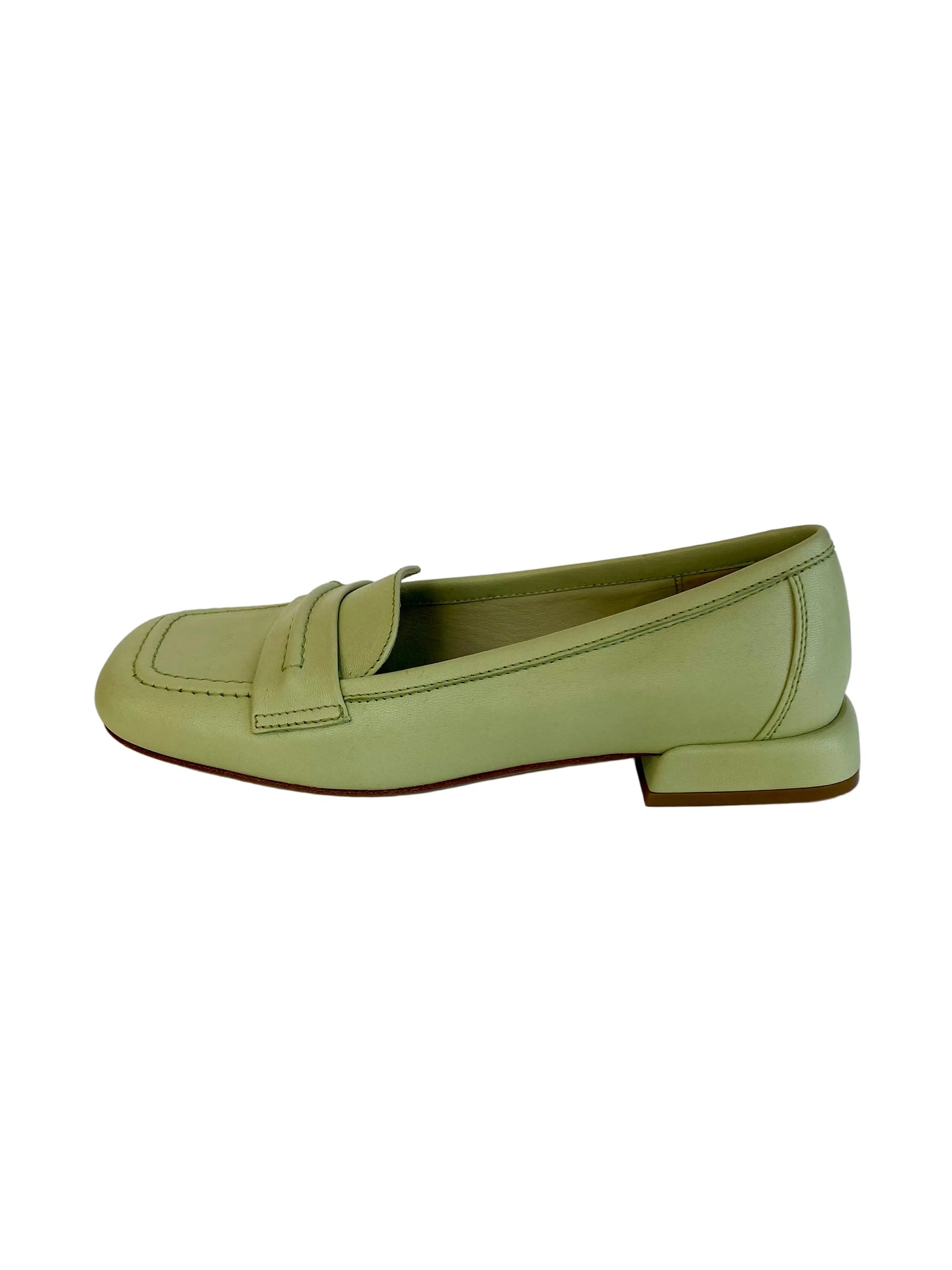 Mocassino Lonigro in pelle verde menta B4760