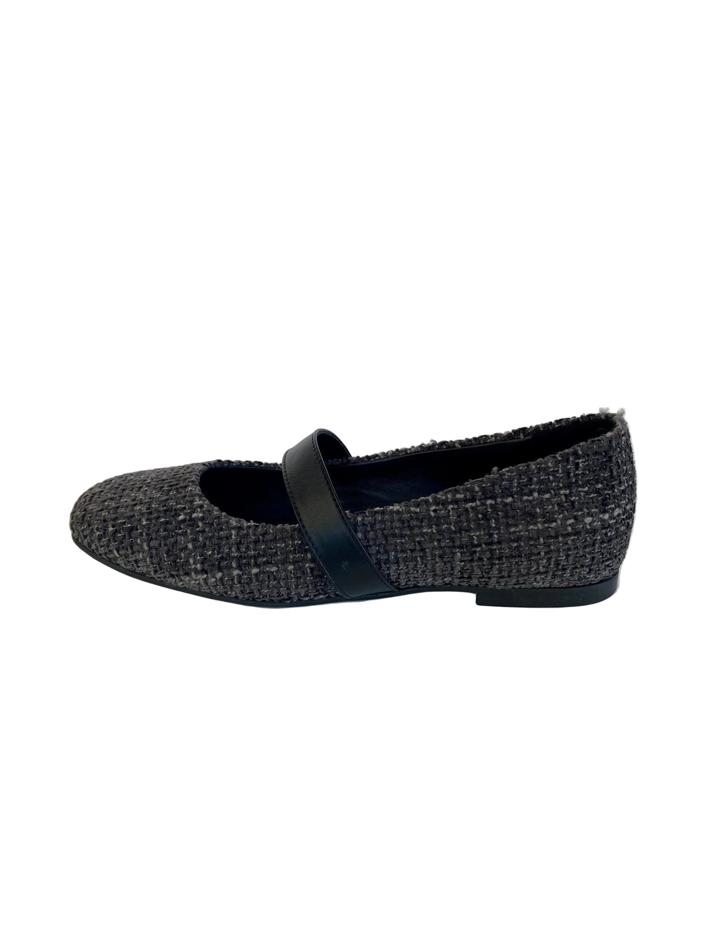 Ballerina Lonigro in bouclè nero-grigio BA125
