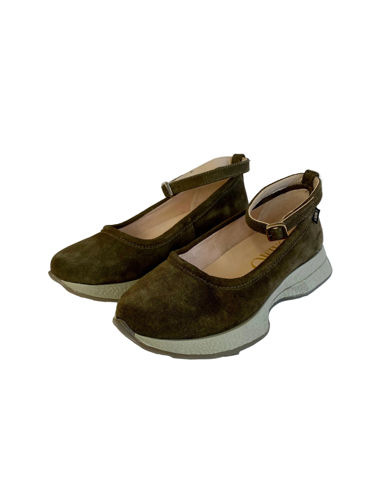 Ballerina Gaimo in camoscio verde militare IDONA