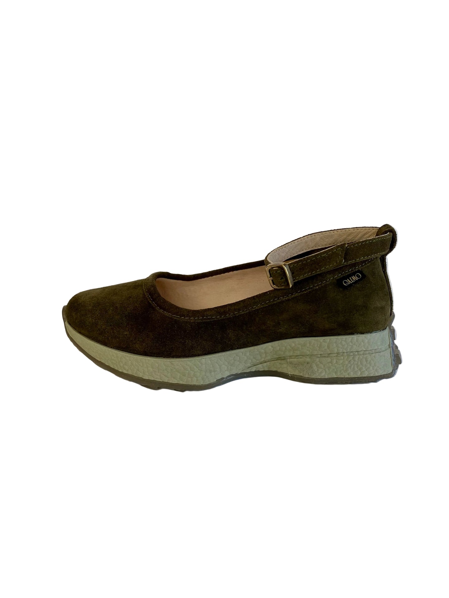Ballerina Gaimo in camoscio verde militare IDONA